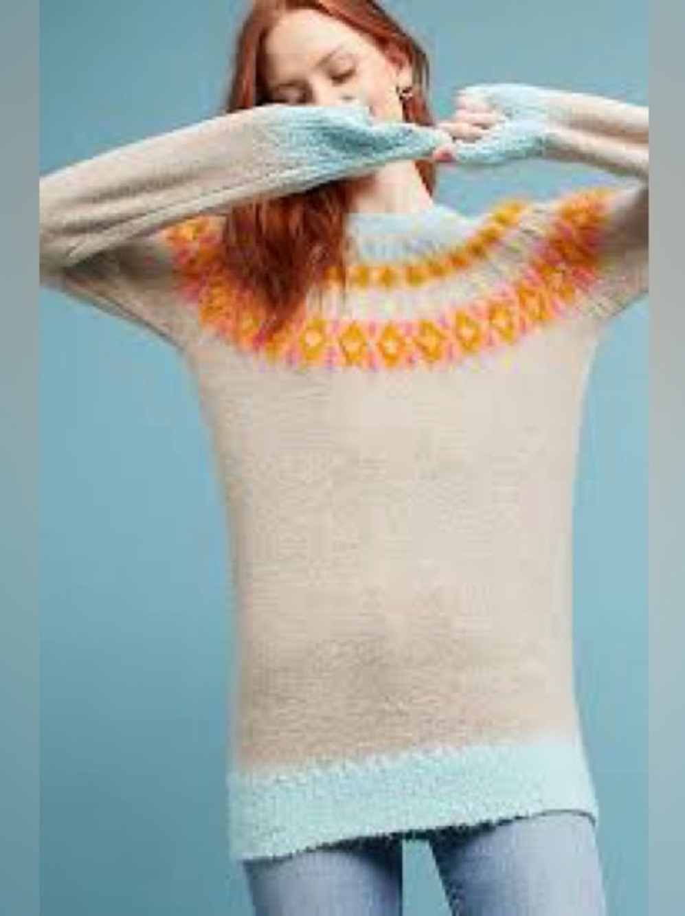 SLEEPING ON SNOW - ANTHROPOLOGIE, the Fair Isle sweater!